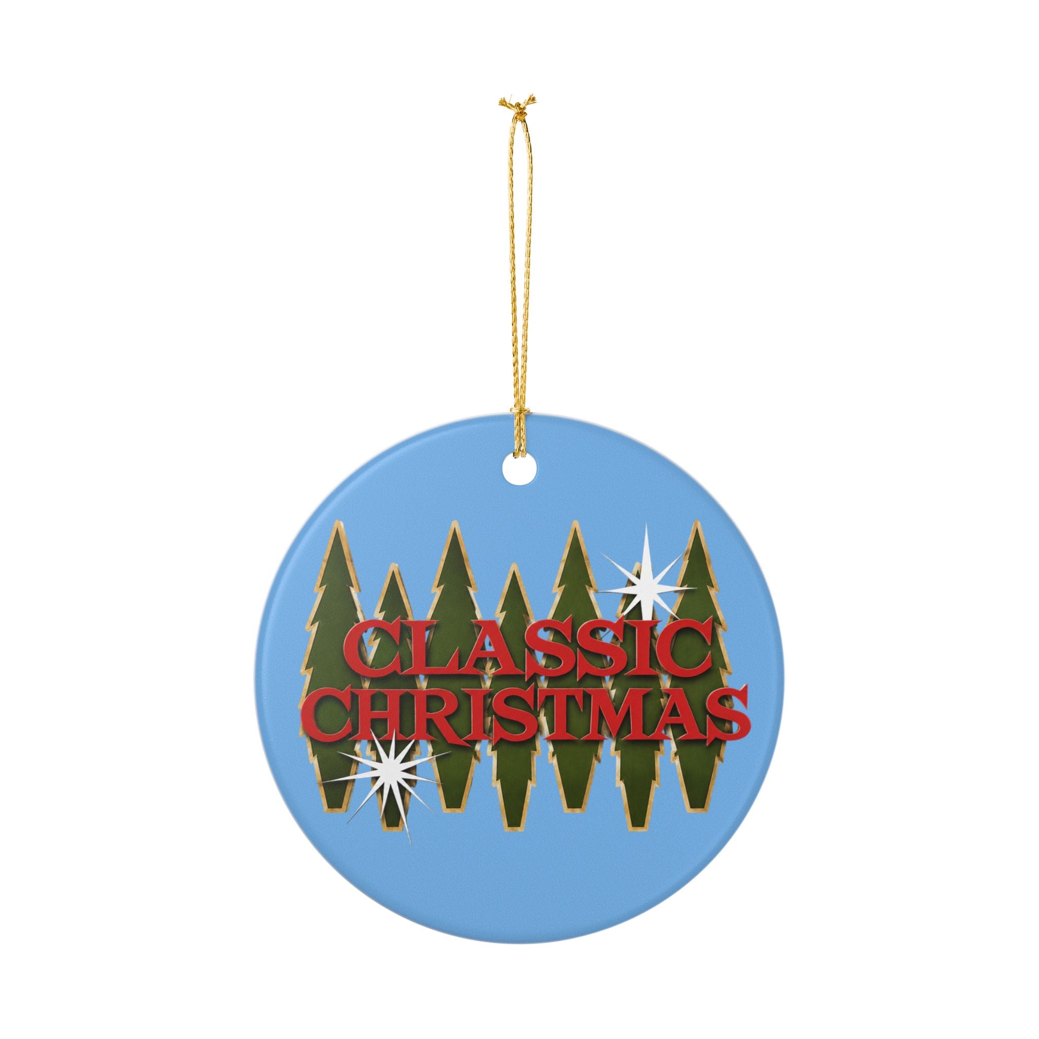 Classic Christmas Branded Ceramic Ornament – Retro Holiday Ornament