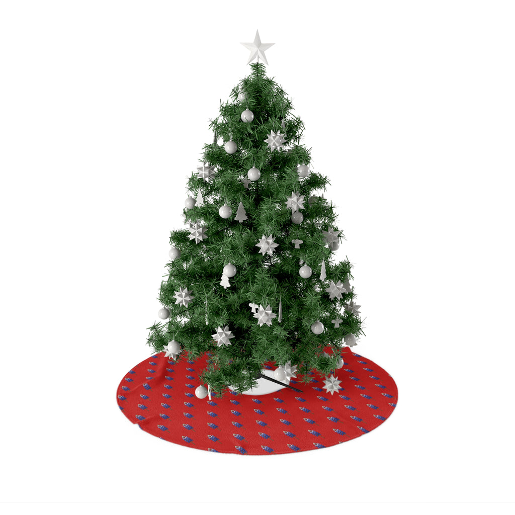 Texas Bluebonnet Christmas Tree Skirt | Red