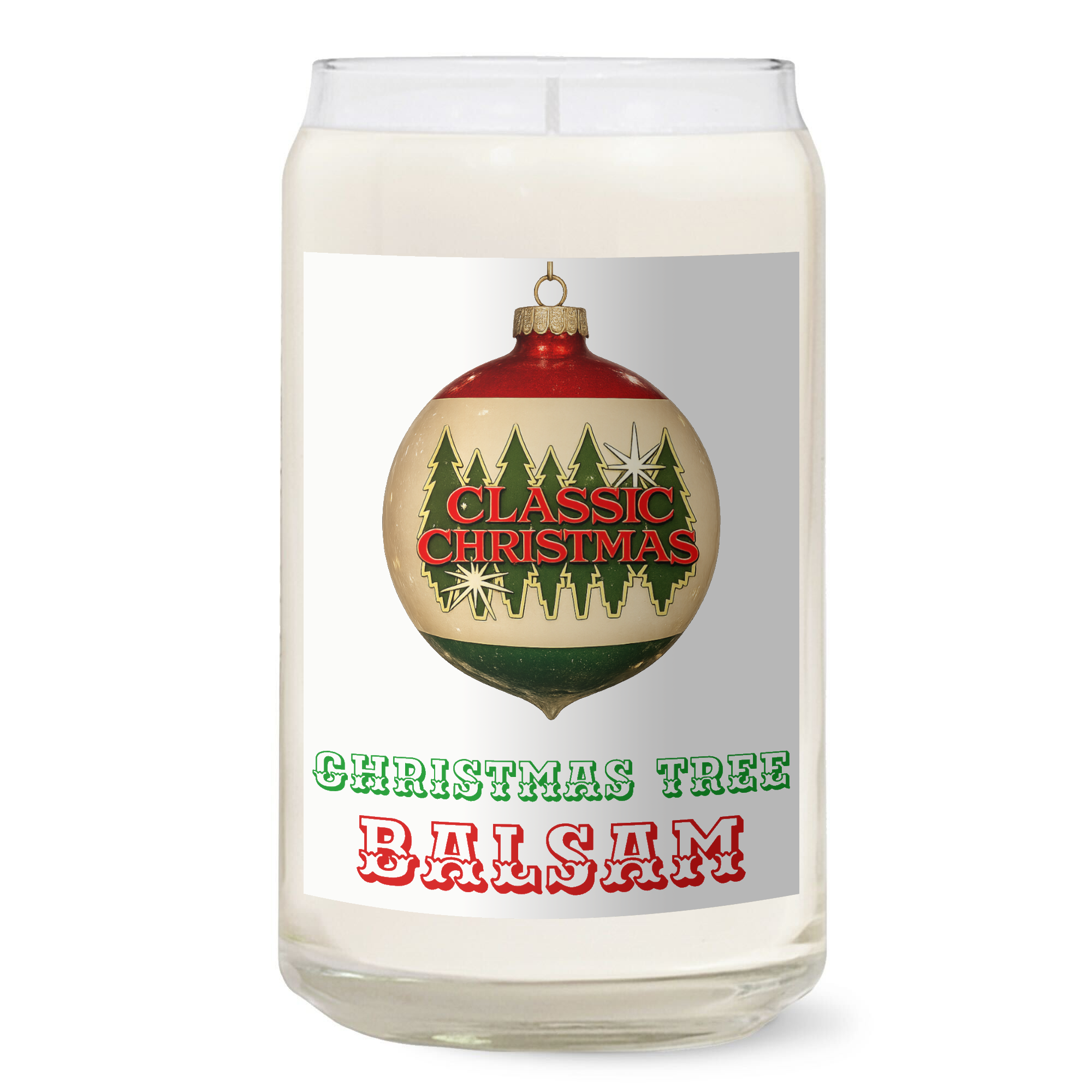 Classic Christmas Tree Balsam Candle 100% Soy | 13.75oz Clear Jar Candle