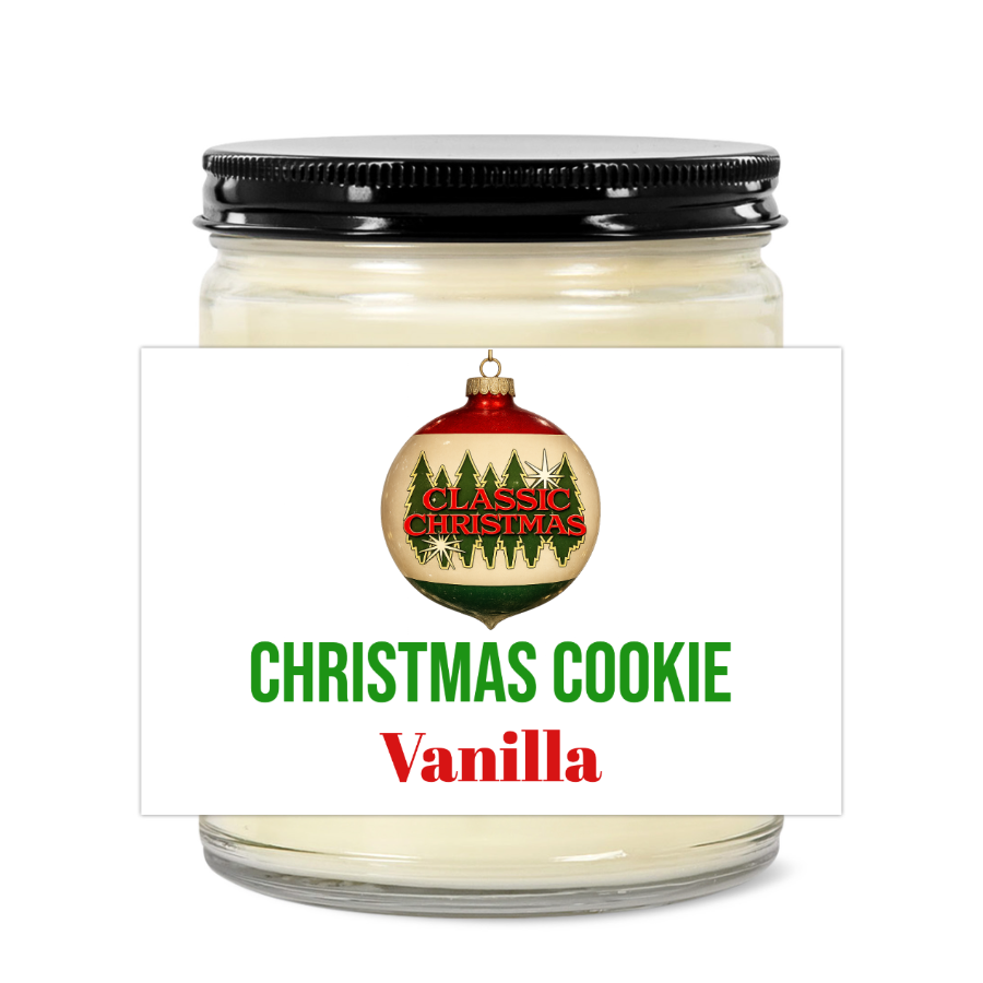 Classic Christmas Cookie Vanilla Candle | 4OZ 2.25"x1.5" | Black Lid
