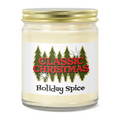 Classic Christmas Holiday Spice Candle | 9oz 3"x2" Clear Jar | Gold Lid