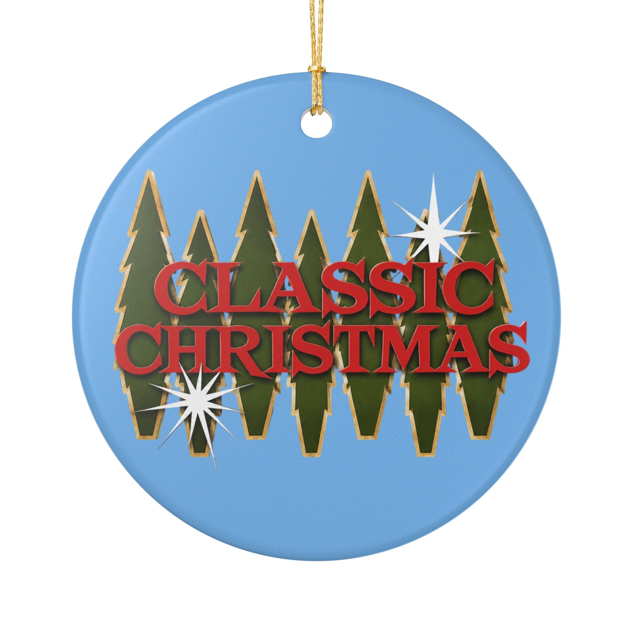 Classic Christmas Branded Ceramic Ornament – Retro Holiday Ornament